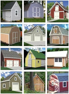 Download dozens of construction plans for sheds, small barns, garages and workshops.