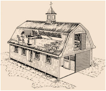Free Horse Barn Plans - Download free plans, from the Canada Plan Service, for any of three attractive and practical horse barns with from four to ten stalls.