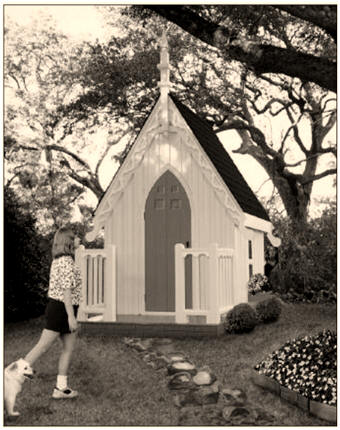 Free American Gothic Style Playhouse Plans from SouthernPine.com - Build a beautiful play cottage with these free plans, materials list and step-by-step instructions.