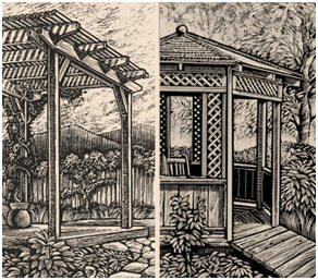 Free DIY Gazebo and Pergola Plans from the California Redwood Association - Add some elegance to your backyard. Download detailed do-it-yourself plans for building your own 12' octagonal gazebo or 8'x12' pergola. These free, instant download plans include detailed artwork, materials lists and step-by-step building instructions. 