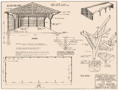Free Post-Frame, Pole Barn Building Plans from the MidWest Plan Service