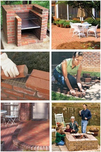 Free DIY Project Plans and Guides from ExtremeHowTo.com - Improve your yard with a new brick barbecue, stone fire pit, patio, brick garden wall or walkway. 